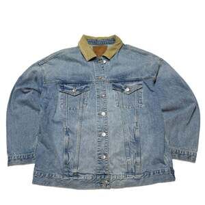 Vintage American Eagle Outfitters Denim Trucker Jacket with Corduroy Collar